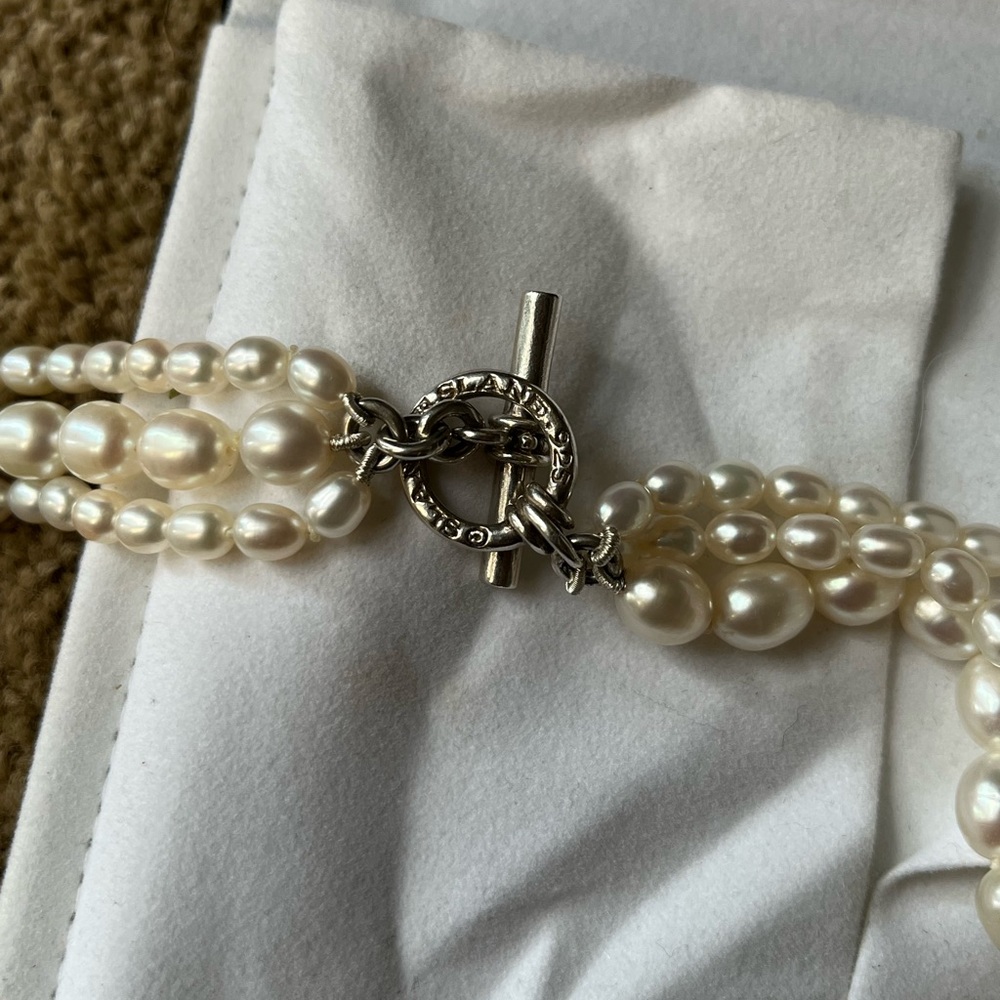 *Price FIRM* SLANE RARE Three Strand Pearl Necklace